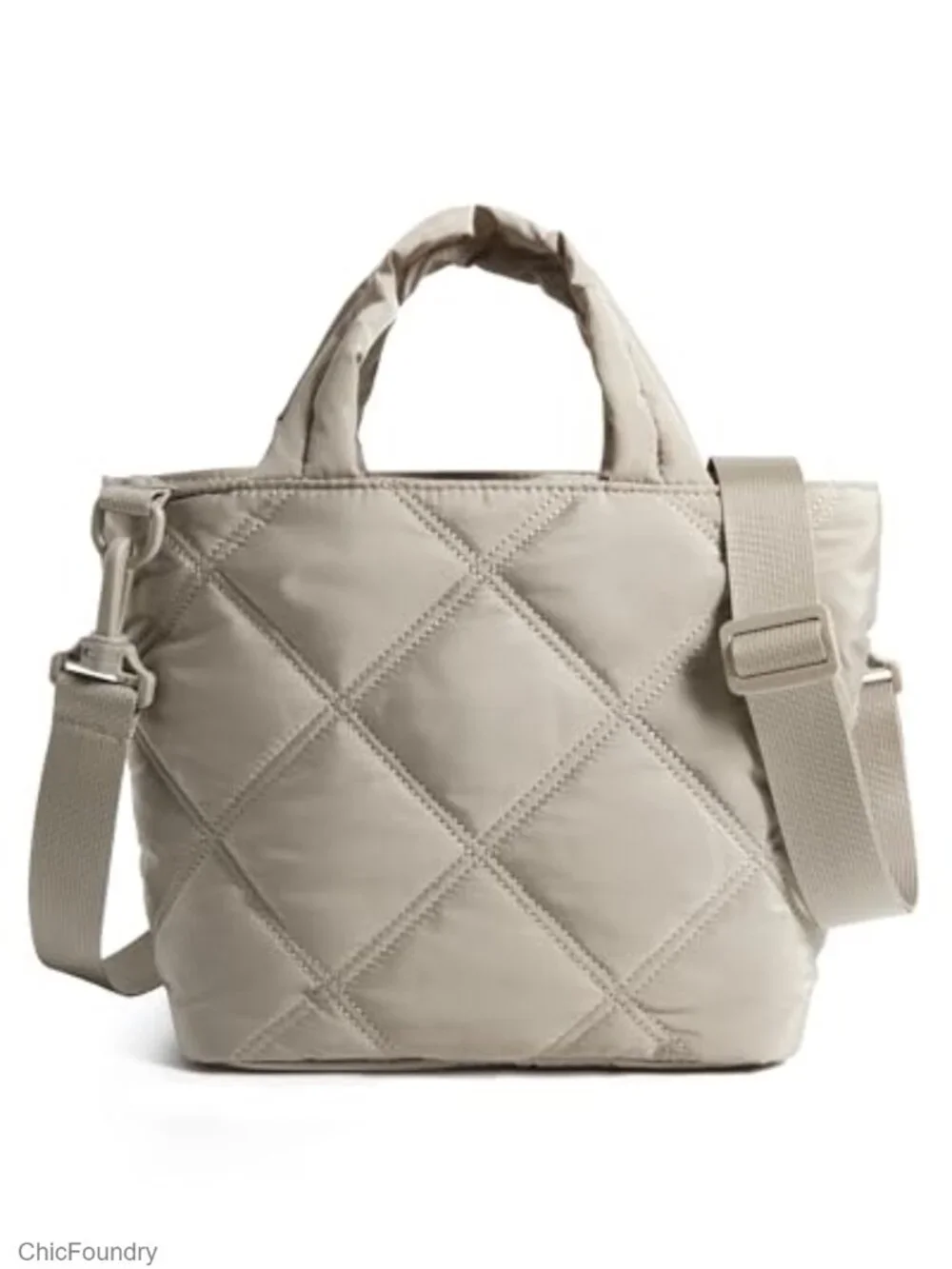 Quilted Puffer Crossbody Bag for Women, Lightweight Nylon Purse, Travel Tote